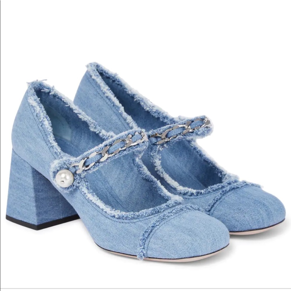 Miu Miu
Miu Miu Mary Jane Round Toe Denim Pumps 40